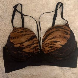 Sexy tiger print push up bra